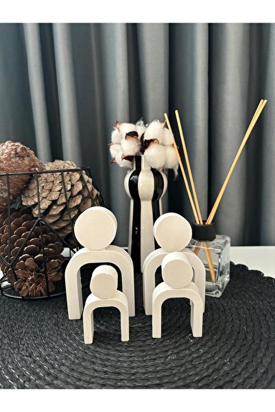 MİMİKRİ HOME Dekoratif Anne Baba Çoçuklar 4 lü aile tablosu biblo