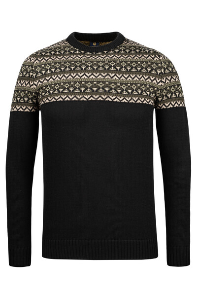 Çizgi Triko Ανδρικό πλεκτό πουλόβερ - λαιμόκοψη, με σχέδιο, κανονική εφαρμογή - 5022c