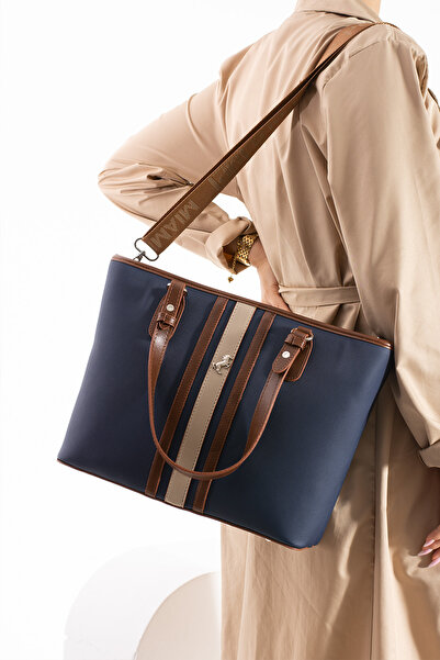 Miami Polo Club حقيبة يد نسائية من ميامي بولو 1370، حقيبة كتف باللون الأزرق الداكن