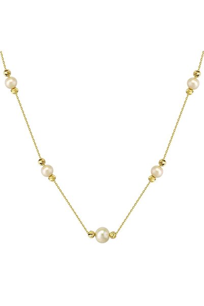 Sembol Gold İnci Altın Kolye Dorika Tasarım 14k