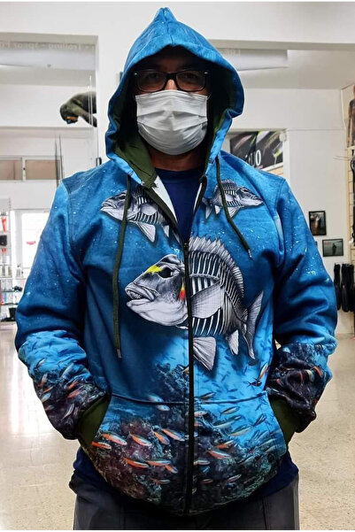 HT Outdoor Наша модель зимової спортивної куртки з рибним малюнком.