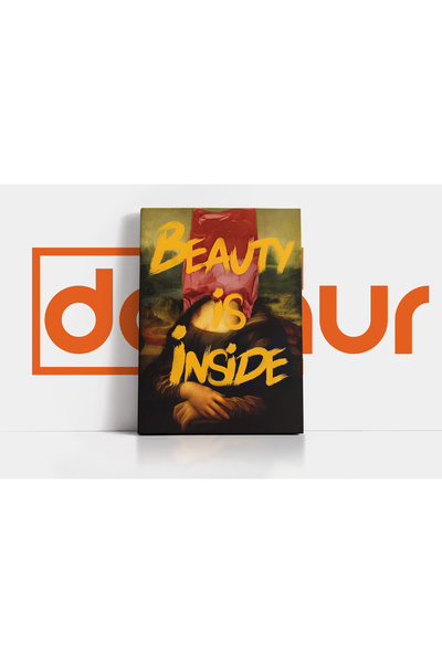 "Beauty Is Inside" Mona Lisa Soyut Özel Tasarım Kanvas Tablo