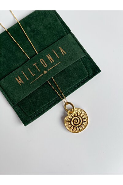 Miltonia Antik Güneş Sembolü 925s Gümüş Kolye 60 cm