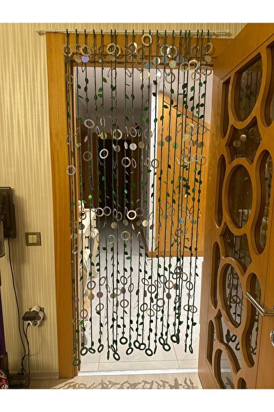 Gönülden Tasarım 20 штук зелених паєток з нитками - штори-москітні сітки, дов...