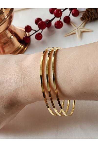 ZÜLİSCH ÇELİK AJDA BİLEZİK 3 LÜ GOLD SUYA PASLANMAZ