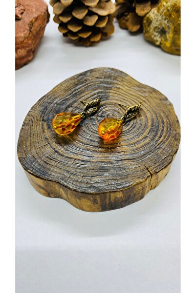 Porsuk Alternatif أقراط كريستال مقطوعة يدويًا من النحاس