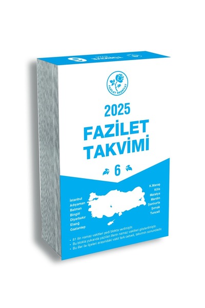 Fazilet Neşriyat Hayat Rehberimiz 2025 Fazilet Blok Takvimi 7 Bölge Yurtiçi
