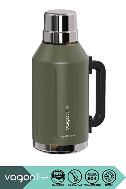 Vagonlife 1200ml Haers Rahat İçim 12 Saat Sıcak ve Soğuk Kulplu Paslanmaz Çel...