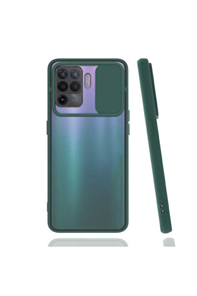 noktaks Oppo Reno 5 Lite uyumlu - Kılıf Slayt Sürgülü Arkası Buzlu Lensi Kapa...