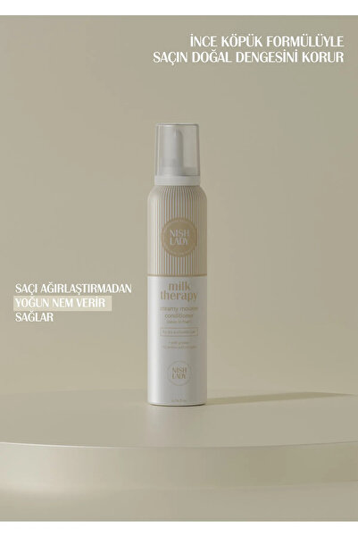 NISHLADY Milk Therapy Saç Köpüğü 200ml -Kuru ve Yıpranmış Saçlara Yönelik Krem Köpük