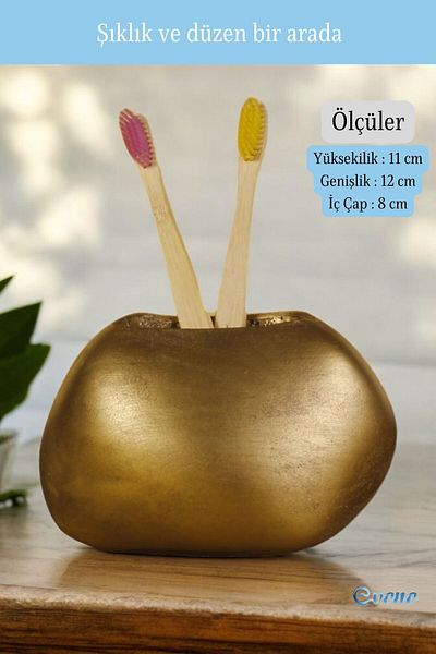 Evene Gold Antique Colored Toothbrush Holder - Stand and Holder Model 22