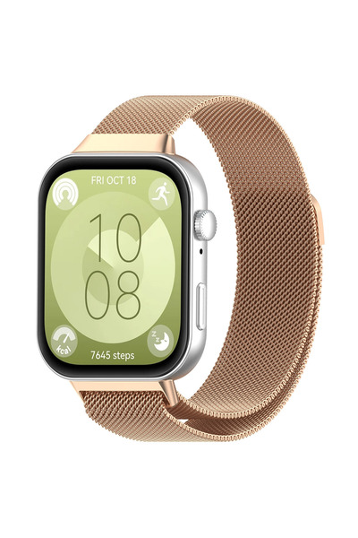 Techmaster Huawei Watch Fit 3 Fit 4 Fit 4 Pro Uyumlu Manyetik Mıknatıslı Hasır Kordon Kayış