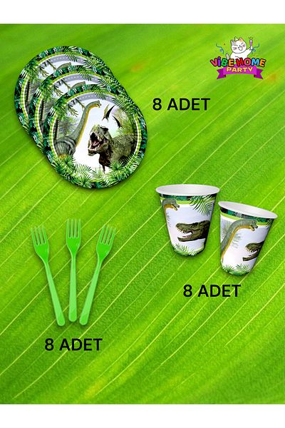 VibeHome Jurassic Themed Super Echo Set for 8 - For Birthday Parties and Fun Events