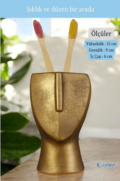 Evene Gold Antique Model 23 - Toothbrush Holder, Toothbrush Holder and Holder Stand