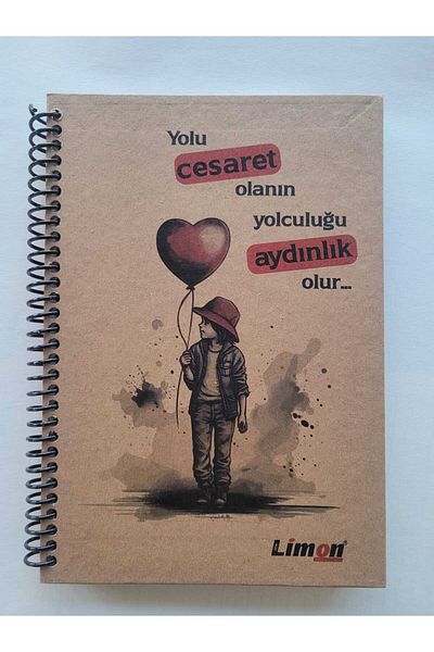 LİMON DEFTER 80 Sheets Spiral Lemon Book - Hard Kraft Cover, 14X20 Check