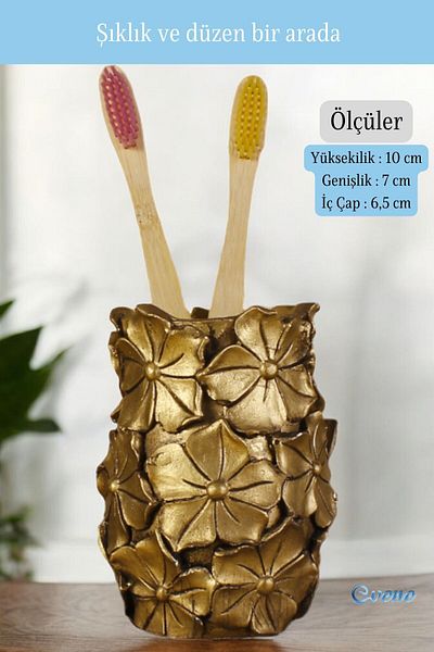 Evene Gold Antique Colored Toothbrush Holder - Stand and Holder Model 16