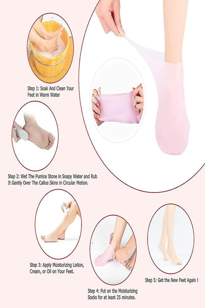 Tor Store Silikon Jel Ayak Nemlendirici Çorap Kuru Çatlak Ayak Topuk Bakım Spa Çorabı