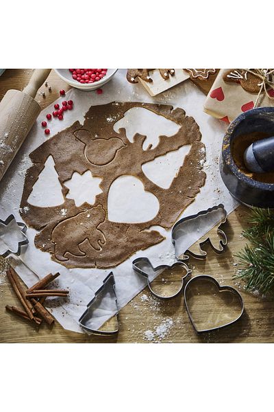 IKEA Winterfint Christmas Cookie Dough Cutter, Stainless Steel, 5 Pieces, Cookie Mold