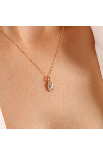 Sembol Gold 8 Ayar Sarı Altın Baget Takı Seti (ZİNCİR DAHİL)