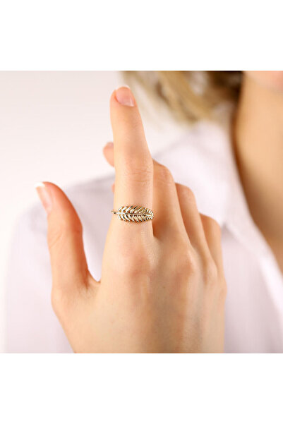 Sembol Gold 14 Ayar Altın Taç Yaprak Yüzük