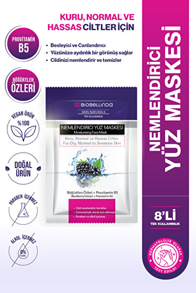 BioBellinda Nemlendirici Yüz Maskesi 8 'li | Besleyici & Canlandırıcı
