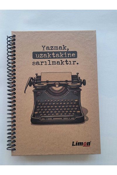 LİMON DEFTER 80 ورقة من كتاب الليمون الحلزوني - غلاف كرافت صلب، مربعات مقاس 14 × 20