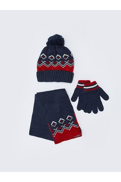 LC Waikiki Lcw gemustertes Baby-Strickwaren-Set für Jungen, 3-teilig