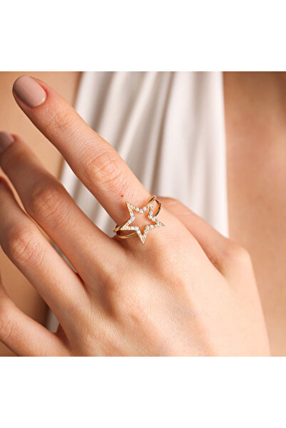 Sembol Gold Altın Yıldız Yüzük 14k Modern