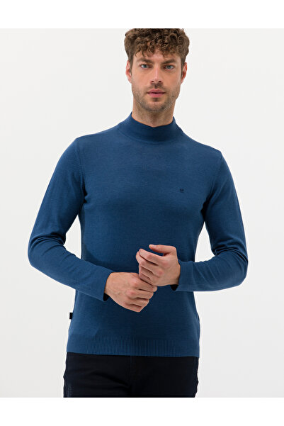 Pierre Cardin İndigo Melanj Yarım Balıkçı Triko Kazak