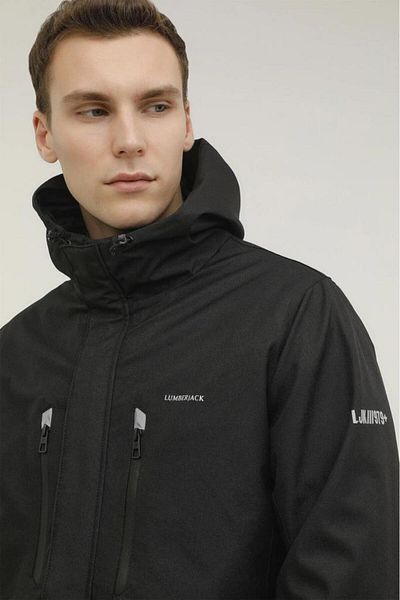 lumberjack Marco 3pr Coat Αδιάβροχο Μαύρο Παλτό
