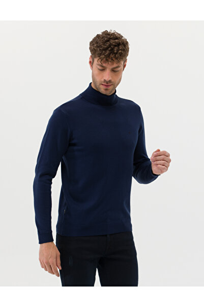 Pierre Cardin Light Navy Blue Slim Fit Turtleneck Sweater 50276531 -Vr059