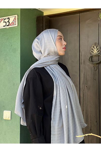 Modakaşmir شال بنمط البرسيم من سلسلة الجاكار الحريرية