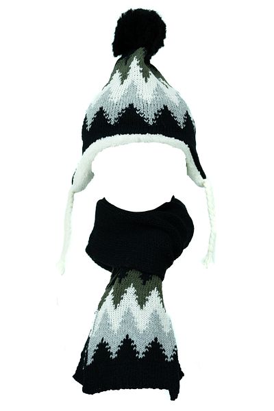 Ottoland Copii Iarnă Gros Pompon Beanie Eșarfe Mănuși Set Complet Bumbac Menține Cald Rezistent la vânt