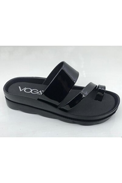 Voga 1740 Μαύρες λουστρίνι Comfort Casual Παντόφλες