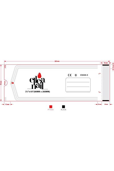 ELLEA NAIL Pack of 200 Sterile Envelopes - 90X260Mm Long