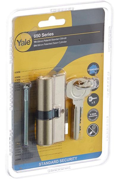 Yale 650 Series Patented - Lock Core Standard Cylinder, Metal, 68mm