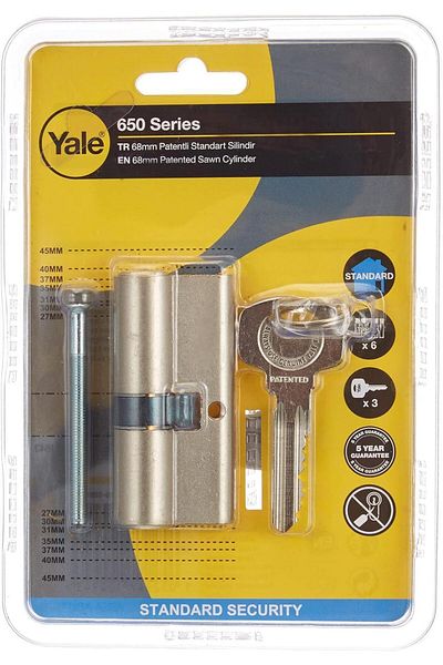 Yale 650 Series Patented - Lock Core Standard Cylinder, Metal, 68mm