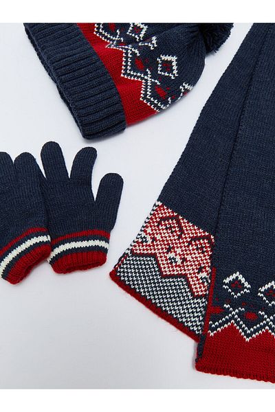 LC Waikiki Lcw gemustertes Baby-Strickwaren-Set für Jungen, 3-teilig