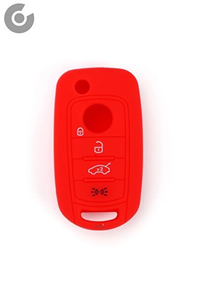 Alazpay غطاء حماية لمفتاح السيارة من السيليكون لسيارة فيات EGEA 500X (أحمر - ...