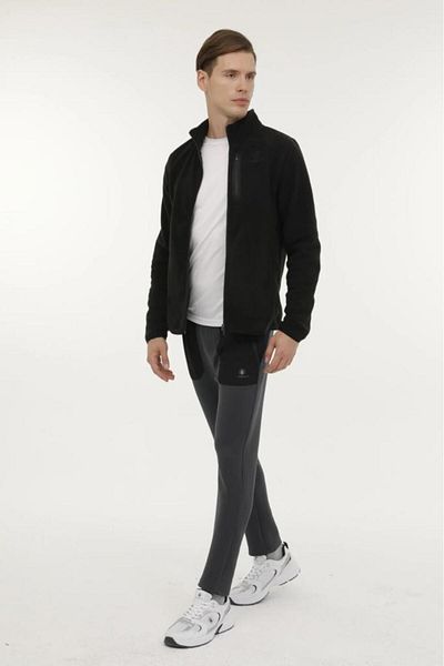 lumberjack Nordic 3pr Black Zippered Pocket Polar Coat