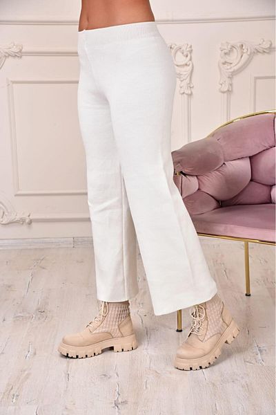 Yakalaa Women's Thick Winter Comfortable Fit Wide Leg Comfort Elastic Waist Knitwear Trousers