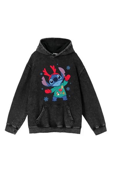 Touz Moda Φούτερ με κουκούλα New Year Washed Stich Vintage