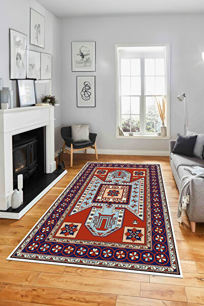Viyana Home Dijital Baskılı Kaymaz Etnik Eski Görünümlü Klasik Yıkanabilir Yo...