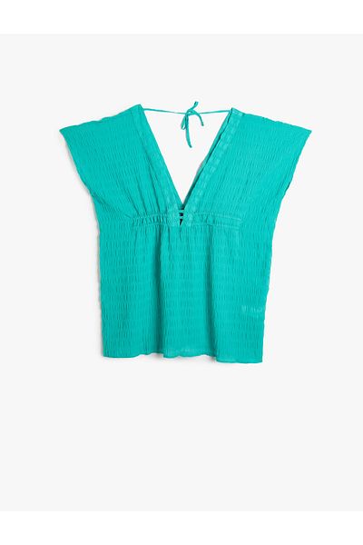 Koton Kimono Deep V-Neck Gathered Waist