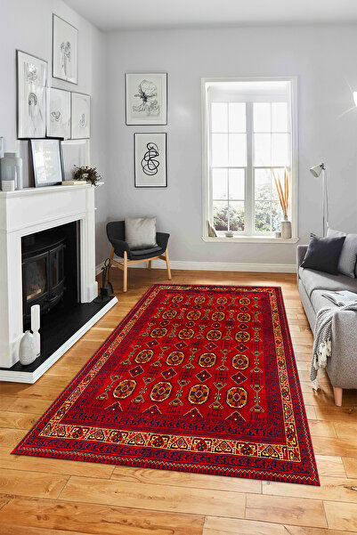 Viyana Home Dijital Baskılı Kaymaz Taban Sade Etnik Model Yıkanabilir Yolluk ...