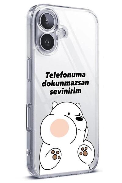 3GEN CASE İphone 16 Uyumlu Desenli Şeffaf Silikon Kılıf (Kamera Korumalı)