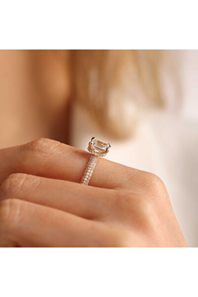 Sembol Gold Altın Tektaş Baget Yüzük