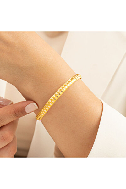 Sembol Gold Altın Hediyelik Bilezik Kare Desen