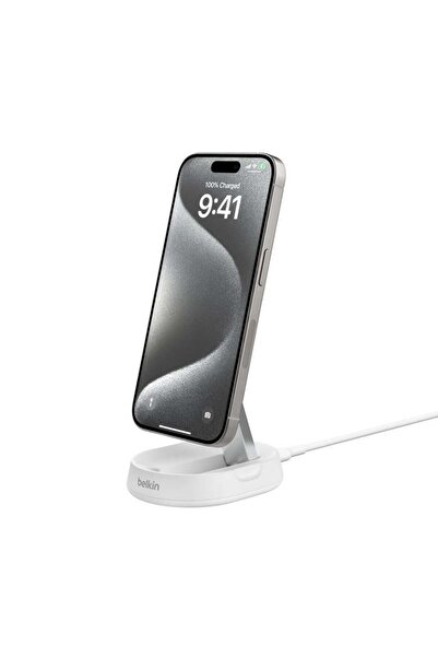 Belkin Wia008btbk Boostcharge Pro Magsafe Katlanır Qi2 15w Şarj Standı-beyaz