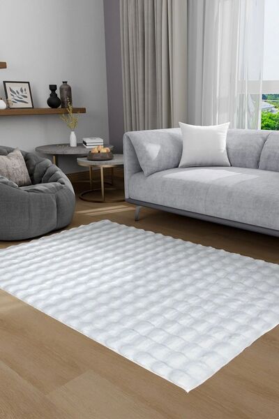 Turkrugs Sıcaklığın ve Rahatlığın Yumuşak dokusu Bubble Dayanaklı Yıkanabilir...